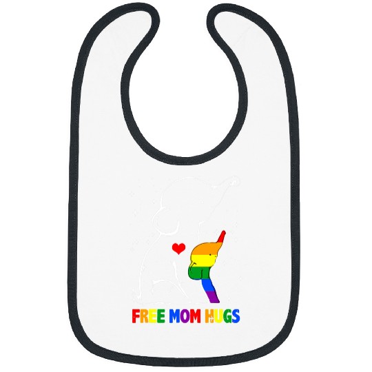 Elephant Mammal LGBT Mom Hugs LGBT Mom Mother Elephant Rainbow Gifts Womens Bibs