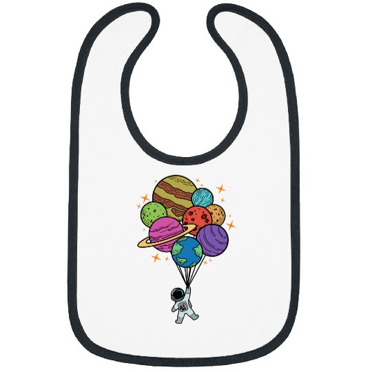 Astronaut Job Space Planets Balloons Astronaut Galaxy Kids Space Bibs