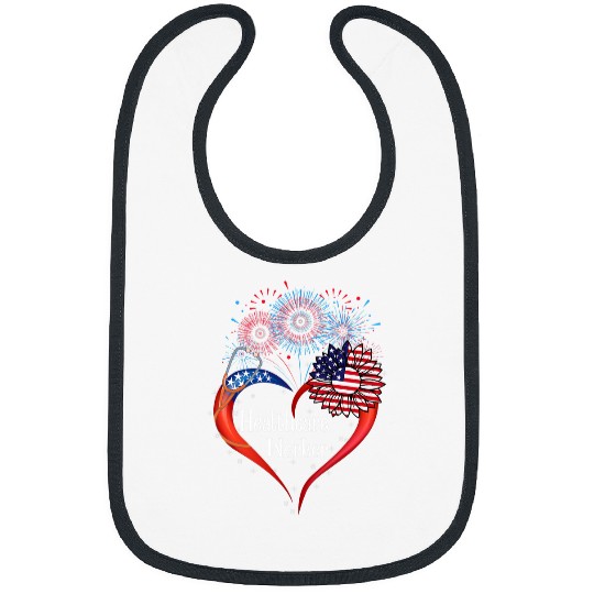 nurses Job healthcares Worker USA USA Sunflower Fireworks Bibs