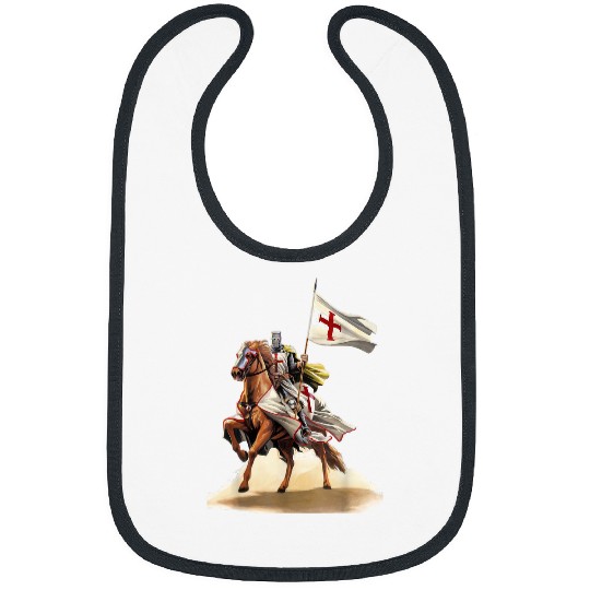 Horse Pet Knights Templar On a Horse Flag Deus Vult Crusader Bibs