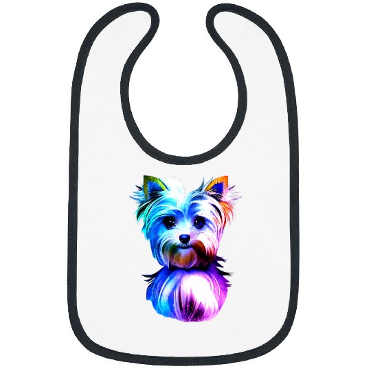 Yorkshire Pet Yorkie Colorful Art Yorkshire Terrier Bibs