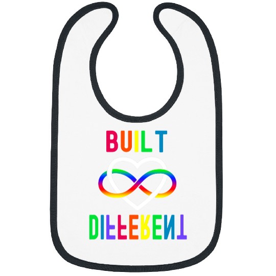 Autism Puzzle Built Different Rainbow Infinity Bibs