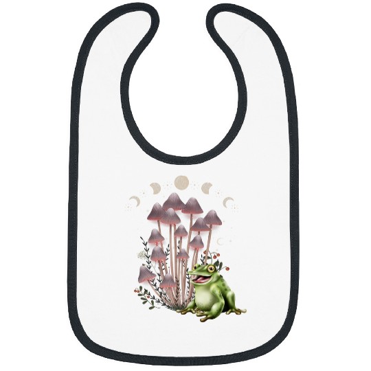 Frog Pet Cottagecore Aesthetic Frog Mushroom Moon Phase Goblincore Bibs