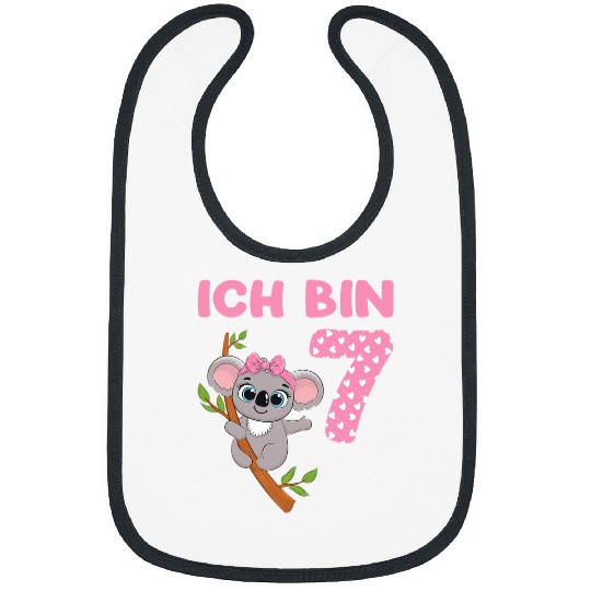 Koala Pet Ich Bin 7 Years Koala 7 Birthday Girl Birthday Party Bibs