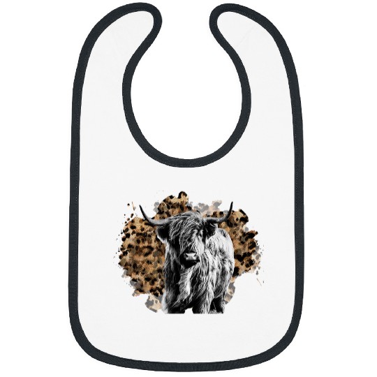 Cow Pet Western Country Highland Cow Cheetah Bibs