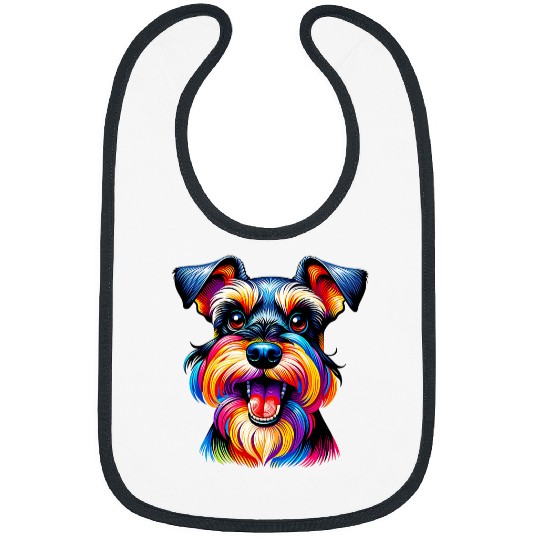 Schnauzer Pet Funny Happy Miniature Schnauzer Dog Puppy Lover Laughing Bibs