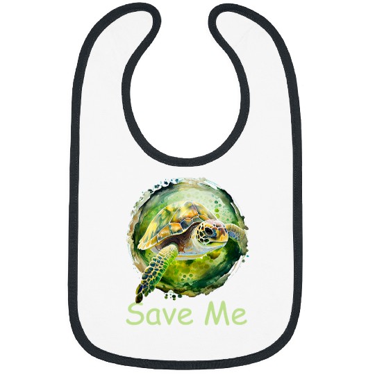 Turtle Pet Earth Day Restore Earth Sea Turtle Art Save the Planet 5 13 Bibs