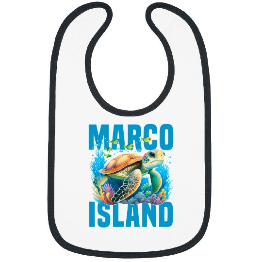 Turtle Pet Marco Island Vacation Sea Turtle Ocean Florida Beach Trip Bibs