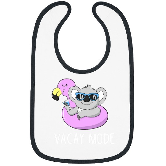 Koala Pet Vacay Mode Cute Koala Funny Family Vacation Holiday Fun Bibs