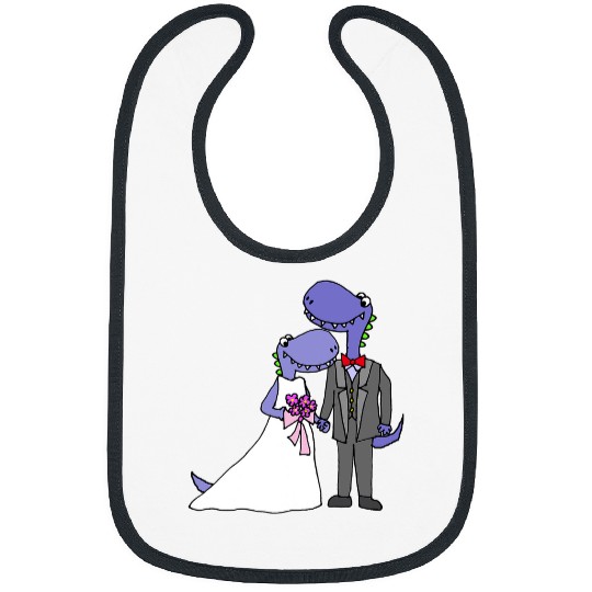 Dinosaur Pet Smileteesfunny Fun Dinosaur Bride and Groom Old Age Wedding Bibs