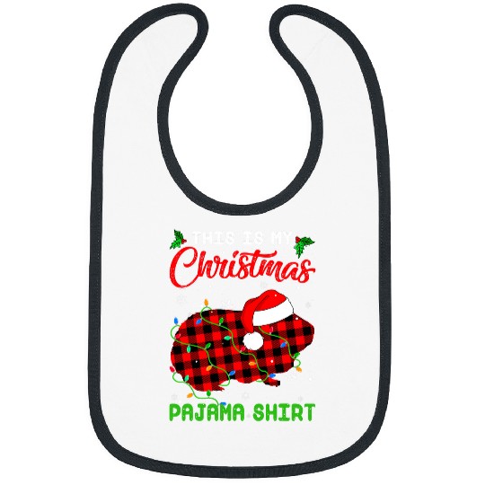 Guinea Pig Pet This Is My Christmas Pajama Guinea pig Santa xmass Lights Bibs
