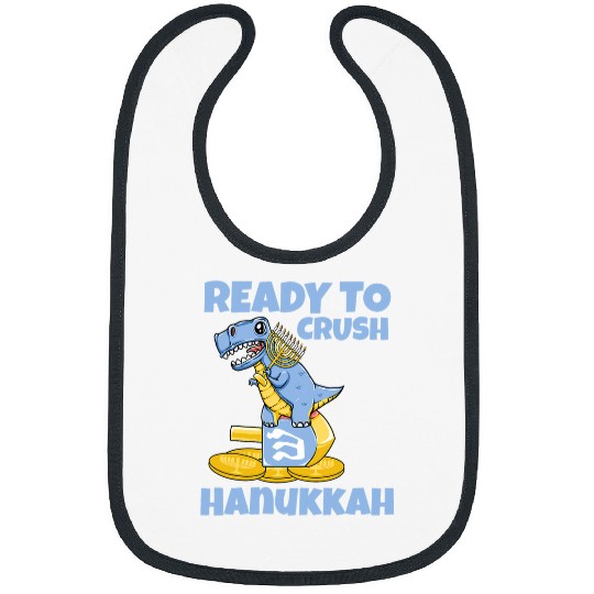 Dinosaur Pet Chanukah Dinosaur Ready to Crush Hanukkah Dino for Boys Bibs