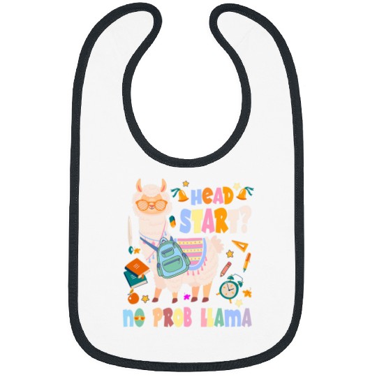Llama Pet head start no probllama first day of school Bibs