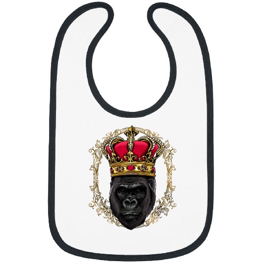 Gorilla Pet King Queen Gorilla Face Princess Primate Jungle Ape Monkey Bibs