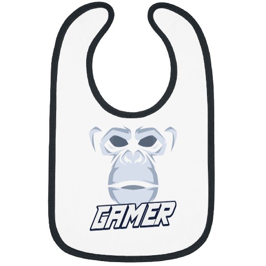 Gorilla Pet Gamer Urban Gorilla Rage Angry Face Gorilla Urban Graffiti Bibs