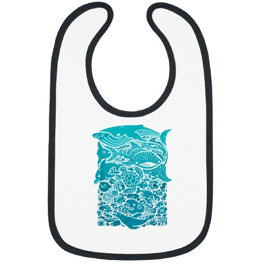 Octopus Pet Animals Whale Octopus Starfish Crab Sea Life Bibs