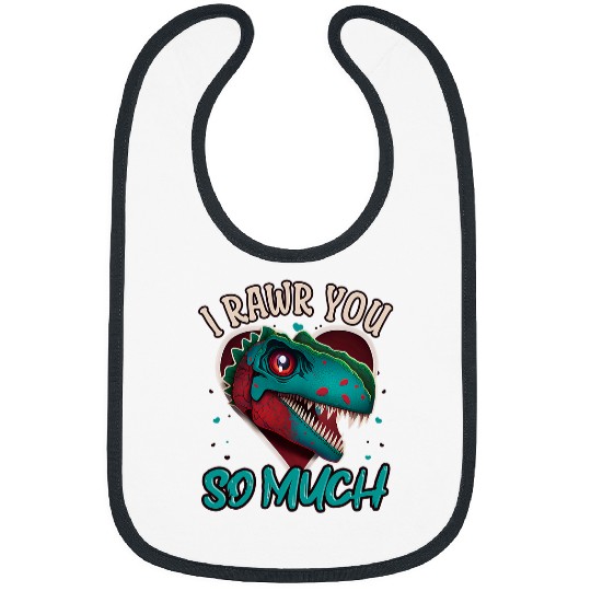 Dinosaur Pet Rawr You Much Design Dinosaur Valentines Day Bibs