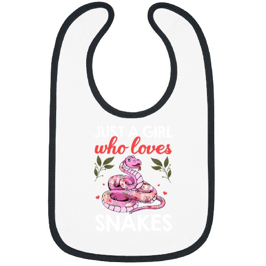 Python Pet Snake Lover Art For Women Girls Ball Python Coral Reptile Bibs