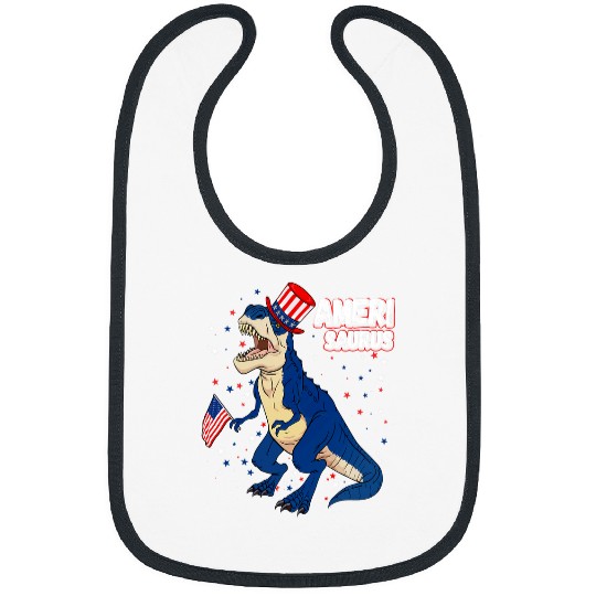 Dinosaur Pet Amerisaurus T rexs Dinosaur American Patriotic 4th Of July Bibs