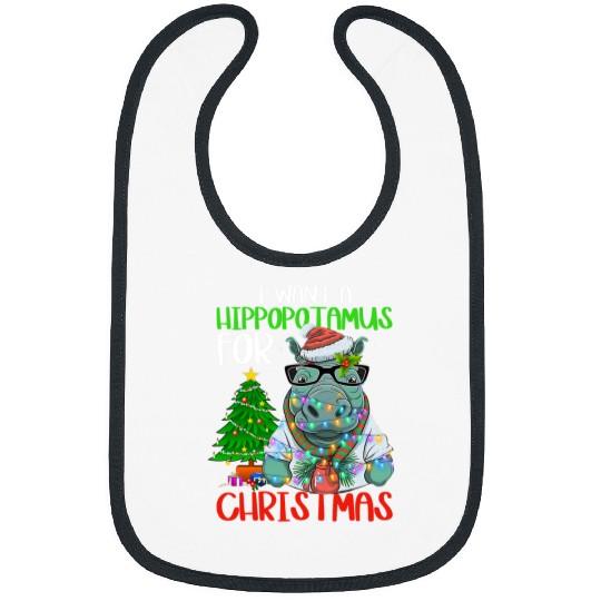 Hippo Pet I Want a Hippopotamus for Christmas Funny Geeky Kids Boys Bibs