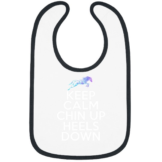 Horse Pet Keep Calm Chin Up Heels Down Funny Horse Equestrian Riding Bibs
