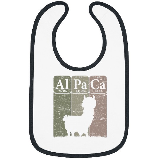 Llama Pet Alpaca Periodic Table Elements Llama Alpaca Vintage Bibs