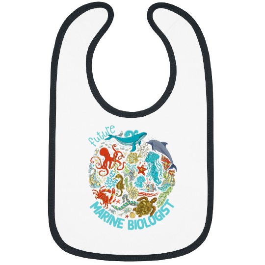 Whale Pet Future Marine Biologist Ocean Life Globe Drawing Bibs