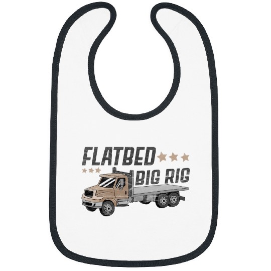 Truck Fun Flatbed Big Rig Semi Trailer Truck Driver Distressed Trucker Bibs