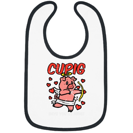 Pig Pet Valentines Day Cupig Funny Cupid Pig Men Women Kids Boys Bibs