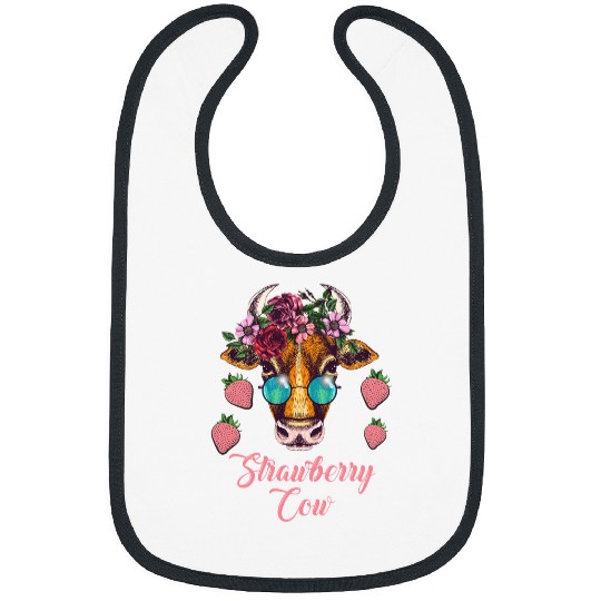 Cow Pet Funny Strawberry Cows Cutie Flowers Christmas Bibs