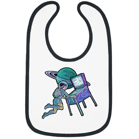 Astronaut Job SpaceGirl Pinball Retro Astronaut Gamer Girl Bibs