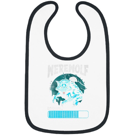 Coyote Mammal Werewolfs Loading White Moon Design For Wolves Fans Bibs