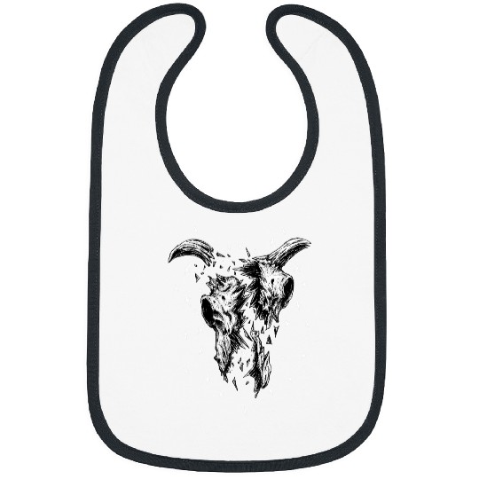 Cow Pet Gothic Crushed Cow Skull Horror Pagan Animal Occult Bibs