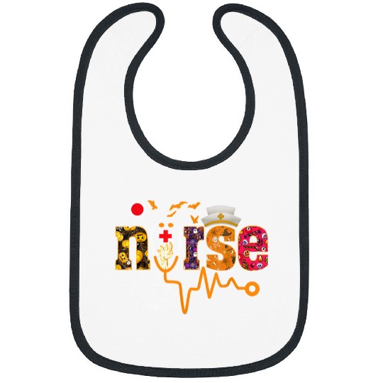 nurses Job With Pumpkin Boo Spider Witch Halloween157 Bibs