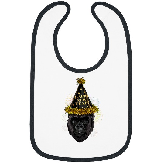 Gorilla Pet New Year Gorilla Ape New Years Eve Party Countdown Primate055 Bibs