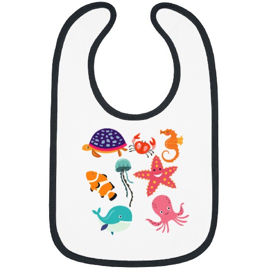 Octopus Pet Animals Whale Octopus Starfish Crab Bibs