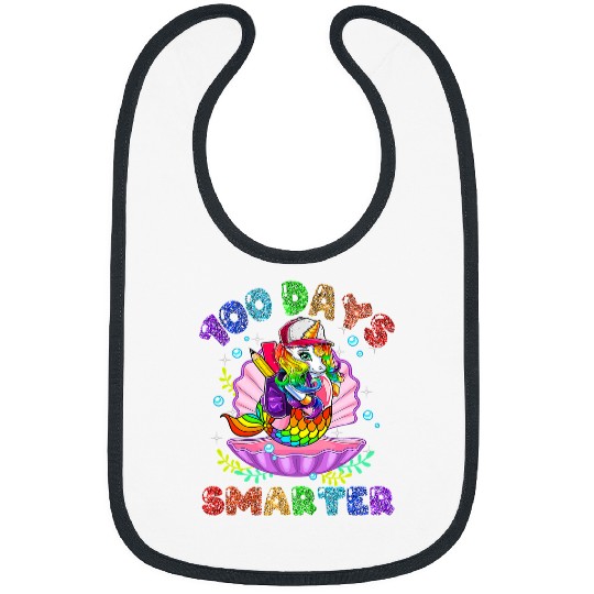 Unicorn Pet Lover Pony 100 Days Smarter 100 Days Of School Mermaid Unicorn Boy Girl Bibs