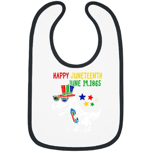 Dinosaur Pet Kids Juneteenth Day Freedom T rexs Dino Baby Toddler Boys Bibs