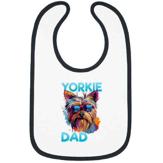 Yorkshire Pet Terrier Dog Yorkie Coolest Yorkie Dad ever Bibs
