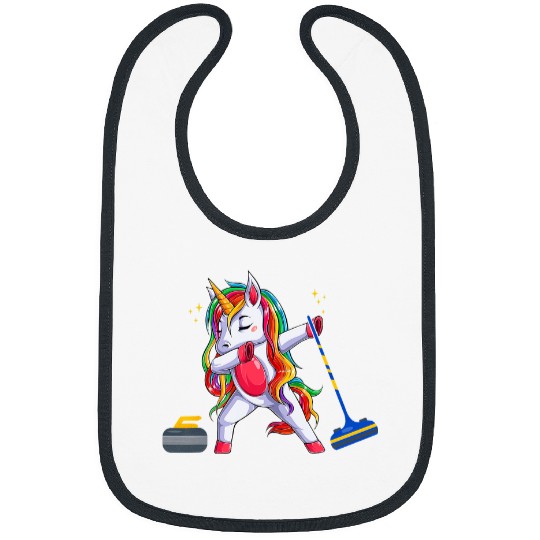 Unicorn Pet Cute  Unicorn Curling Design For Curling Player 8 Bibs