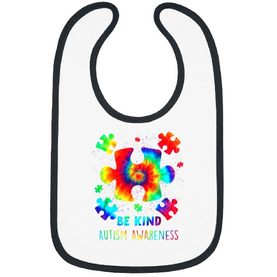 Autism Puzzle Be Kind Autism Awareness Tie Dye Choose Kindness Boy Kids Bibs