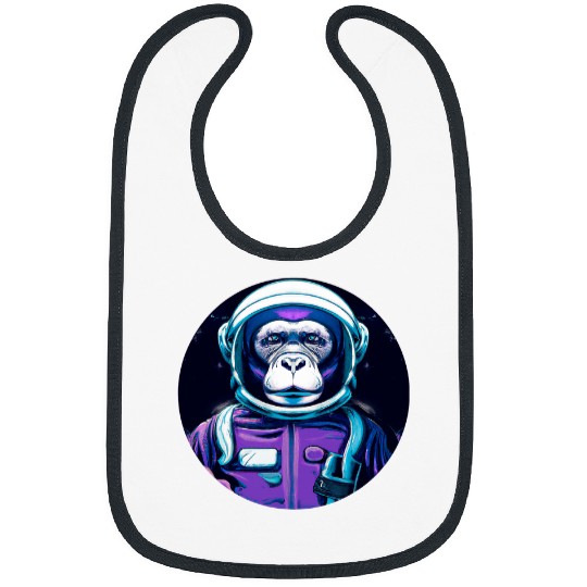 Astronaut Job Space Vaporwave Aesthetic Synthwave chimpanzee astronaut Bibs