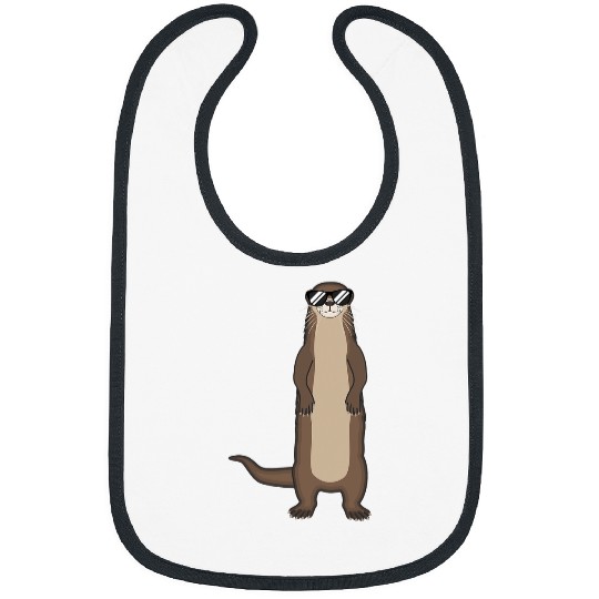Otter Pet Otters Water Martens Sea Otter Funny Marten with Sunglasses Bibs
