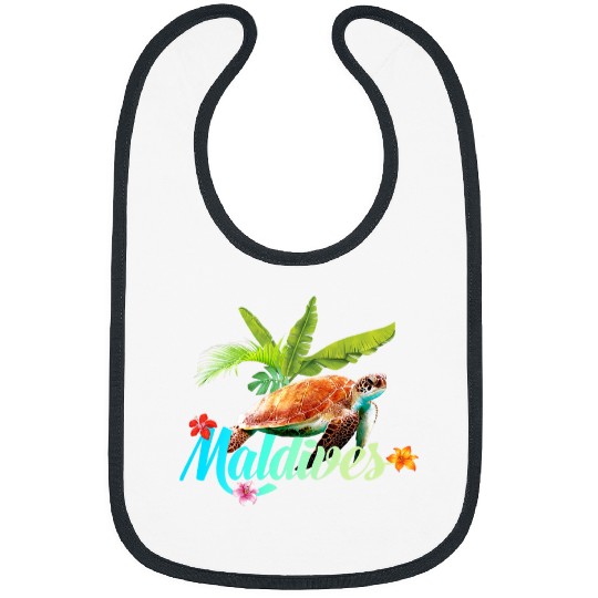 Turtle Pet Maldives Sea Turtle Hibiscus Island Gift Beach Souvenir Palm Bibs