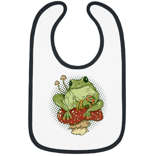 Frog Pet Cottagecore Aesthetic Frog Mushroom Bibs
