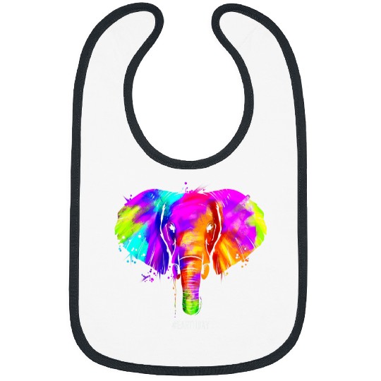 Elephant Mammal Colorful African Elephant Animal For Earth Day Bibs