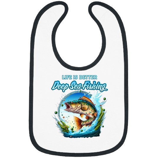 Fishing Fun Deep Sea Fishing Sea Ocean Fish Trout Calico Bass Bibs