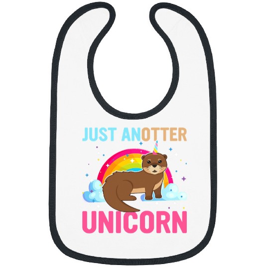 Unicorn Pet Otters Just Anotter Unicorn Otter and Unicorn Funny Bibs