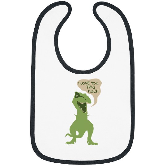 Dinosaur Pet I Love You This Much TRex Lovesaur Valentines Day Bibs