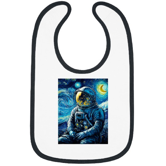 Astronaut Job Starry Night Painting Space Men Women Kids Bibs